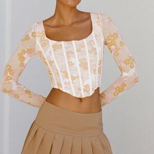 NWT- Majella Corset Top - Smudge Ditsy- size M